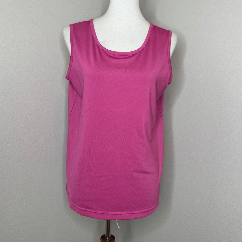 SUSAN GRAVER Cutout Embroidered Top &‎ Matching Tank Set MED Pink Linen Blend